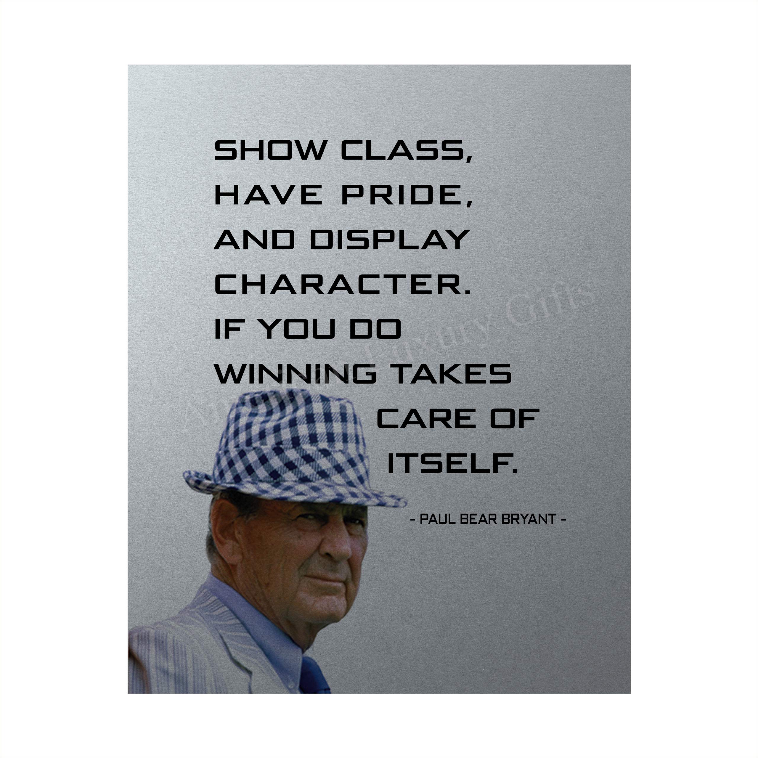 Paul Bear Bryant Motivational Quotes Wall Art Print - Inspirational Home, Office & Gym Decor - Unframed 8x10 - Perfect Coaching Gift for Football Fans & Sports Enthusiasts