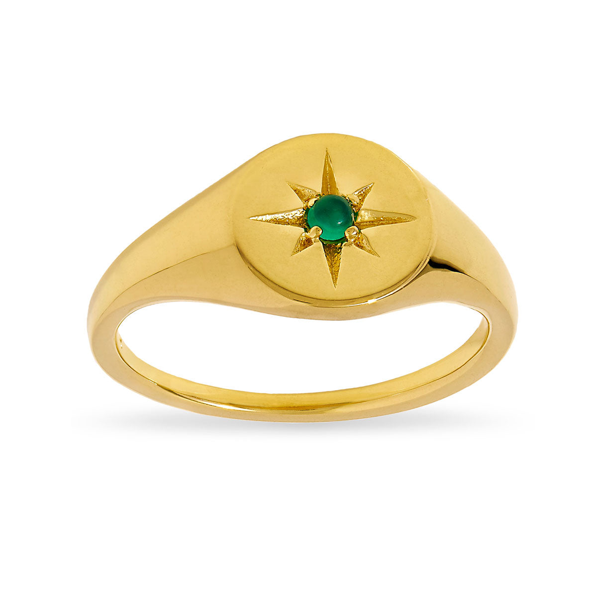 Enchanted Light Green Onyx Gold Signet Ring for Women - Elegant Statement Jewelry for Everyday Wear, Gifts & Special Occasions