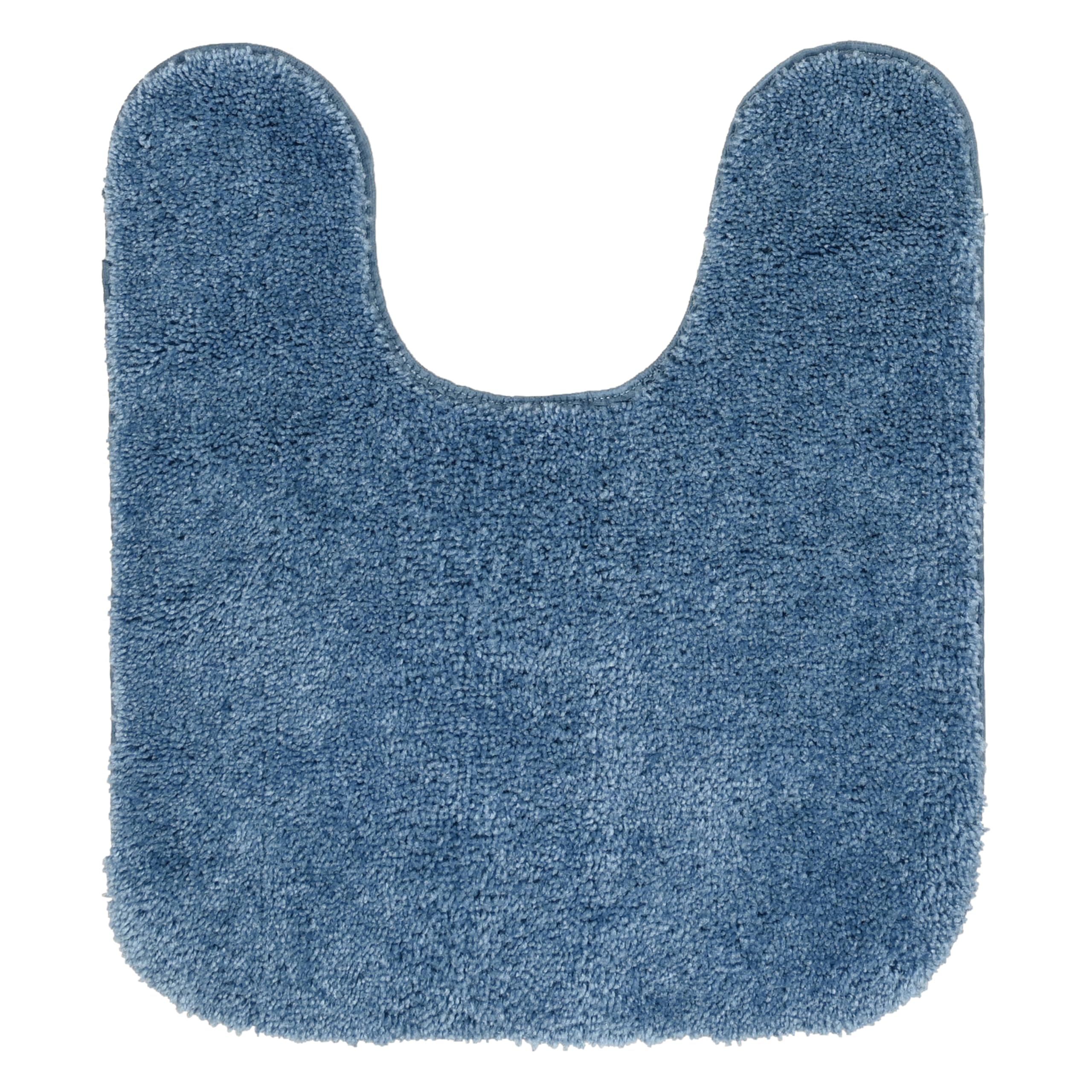 Garland Rug Traditional Nylon Washable Basin Blue 5-Piece Bathroom Set - Includes Lid, Contour Mat & 3 Soft Absorbent Bath Rugs | Stylish Non-Slip Bath Mat for Shower, Tub & Vanity Area