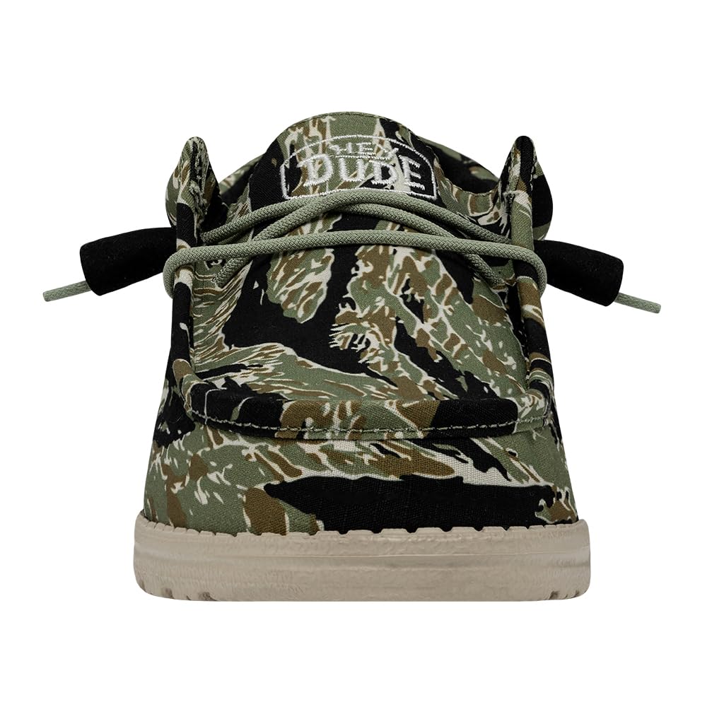 Hey Dude Men's Wally Camo Slip-On Loafers - Comfortable Lightweight Casual Shoes for Men | Perfect for Walking, Travel & Everyday Wear