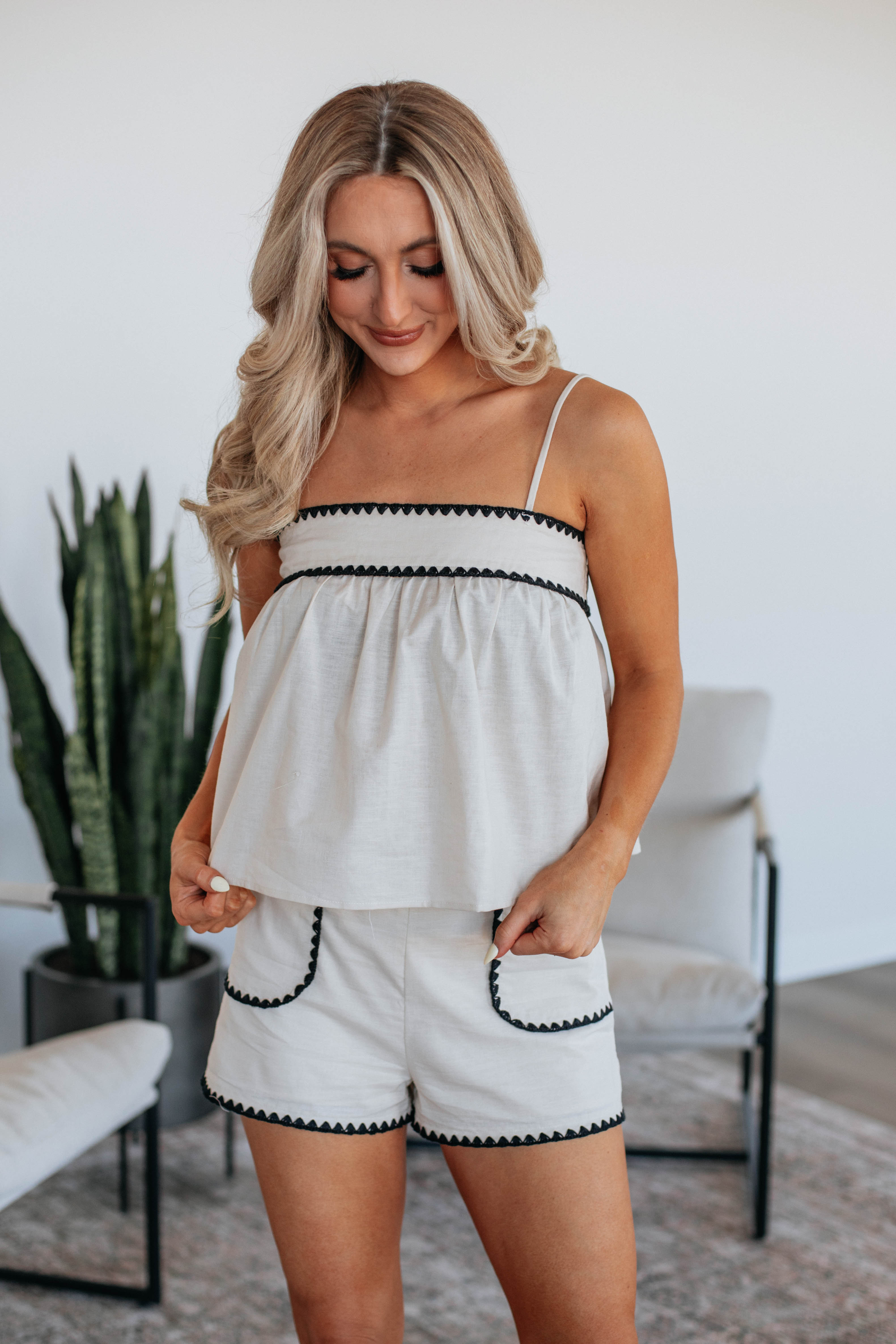 Kenzo Women's Linen Two Piece Set - Summer Loungewear & Casual Outfit for Beach Vacation & Relaxing at Home