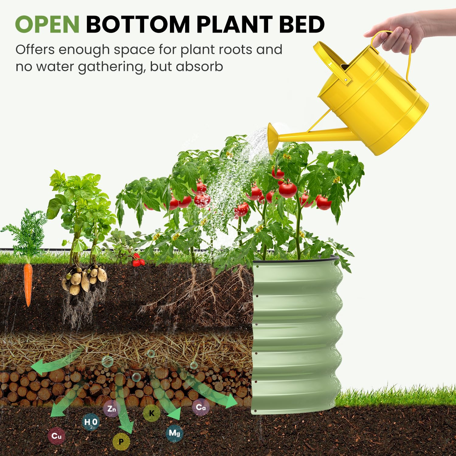 Galvanized Raised Garden Bed Kit - 8x2x1.5 FT Oval Metal Planter Box for Vegetables, Flowers & Herbs (Sage Green) | Outdoor Gardening Solution for Backyard, Patio & Urban Farming
