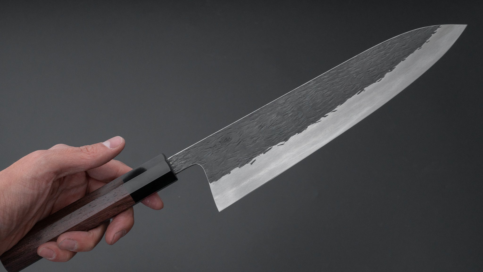 Premium Isamitsu White #1 Stainless Clad Kurouchi Gyuto 240mm Chef Knife with Taihei Tagayasan Handle - Perfect for Sushi, Meat Cutting & Professional Kitchen Use