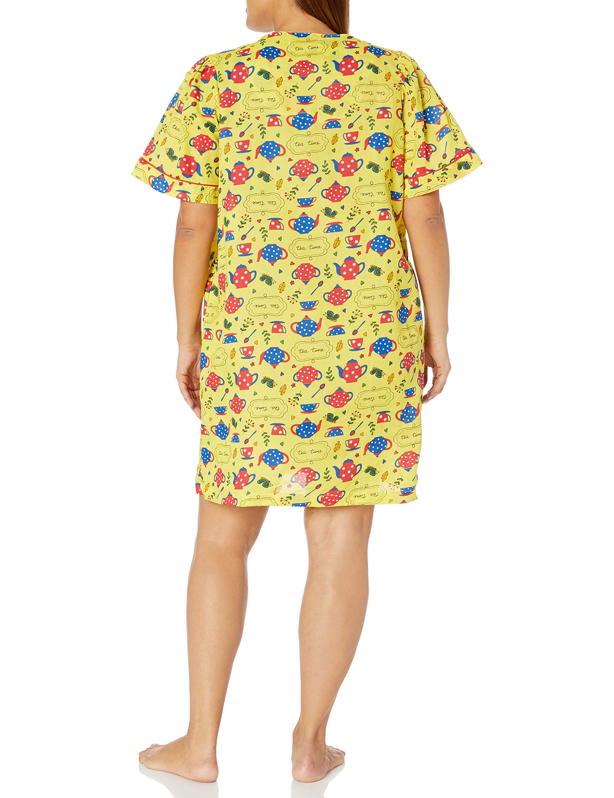 Moon Dance Women's Plus Size 93123AZX Floral Print Wrap Dress, Yellow Tea Time 2X for Brunch, Garden Parties & Summer Occasions