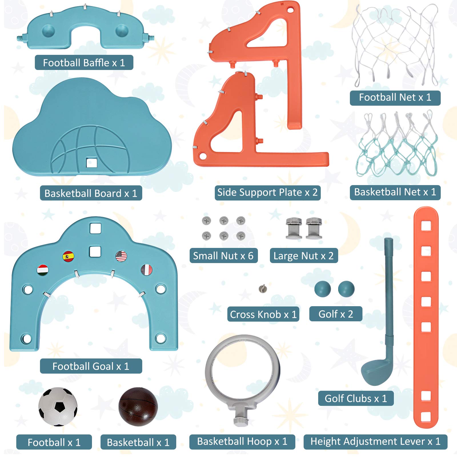 Costzon Adjustable Kids Basketball Hoop Set - Indoor/Outdoor Sports Toy for Toddlers - Perfect Gift for Birthday & Playtime