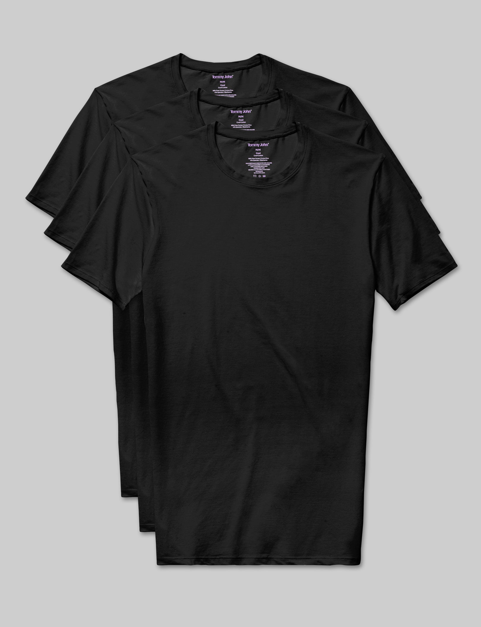 Cool Cotton Crew Neck Stay Tucked Undershirt 3-Pack - Breathable Comfort Fit for Men - Perfect for Work, Gym & Everyday Wear