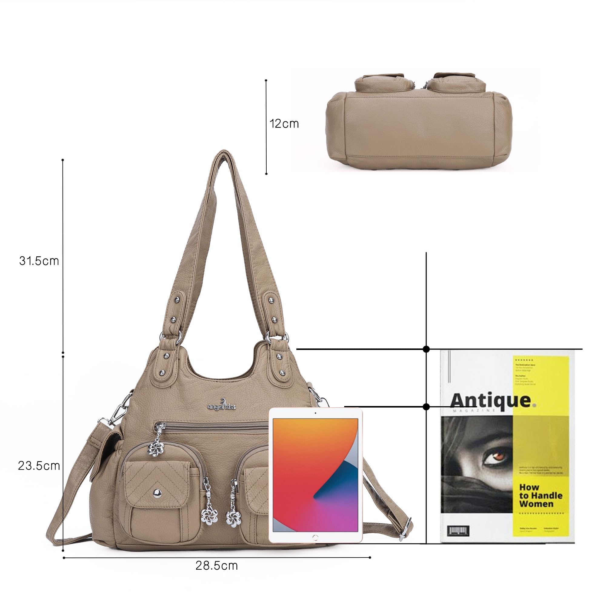 Angel Kiss Women's Large Hobo Bag - Soft PU Leather Shoulder Handbag for Ladies | Perfect for Work, Travel & Everyday Use