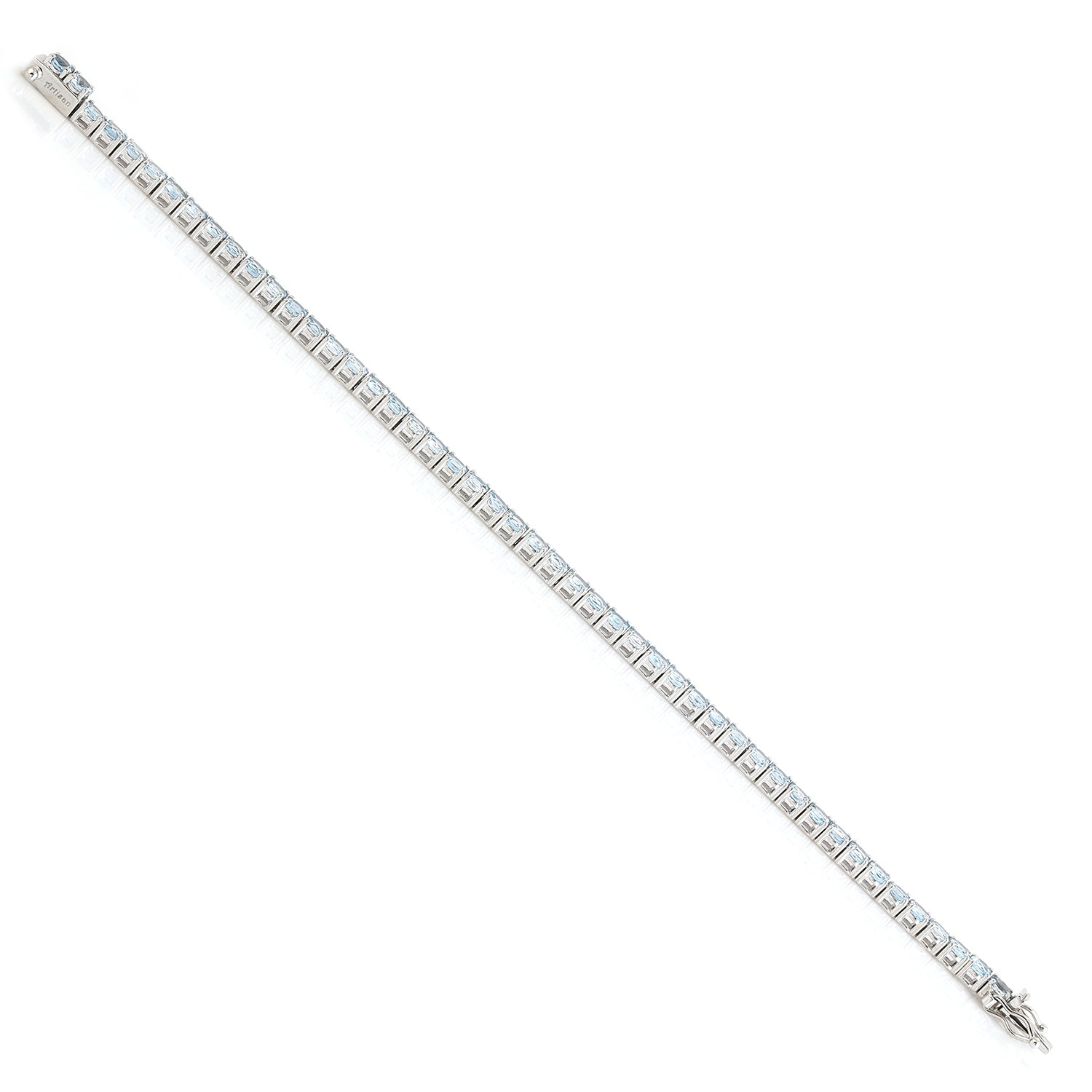 March Birthstone Aquamarine Tennis Bracelet - 18K White Gold Prong Set Jewelry for Women | Perfect Birthday Gift, Anniversary Present & Everyday Elegance