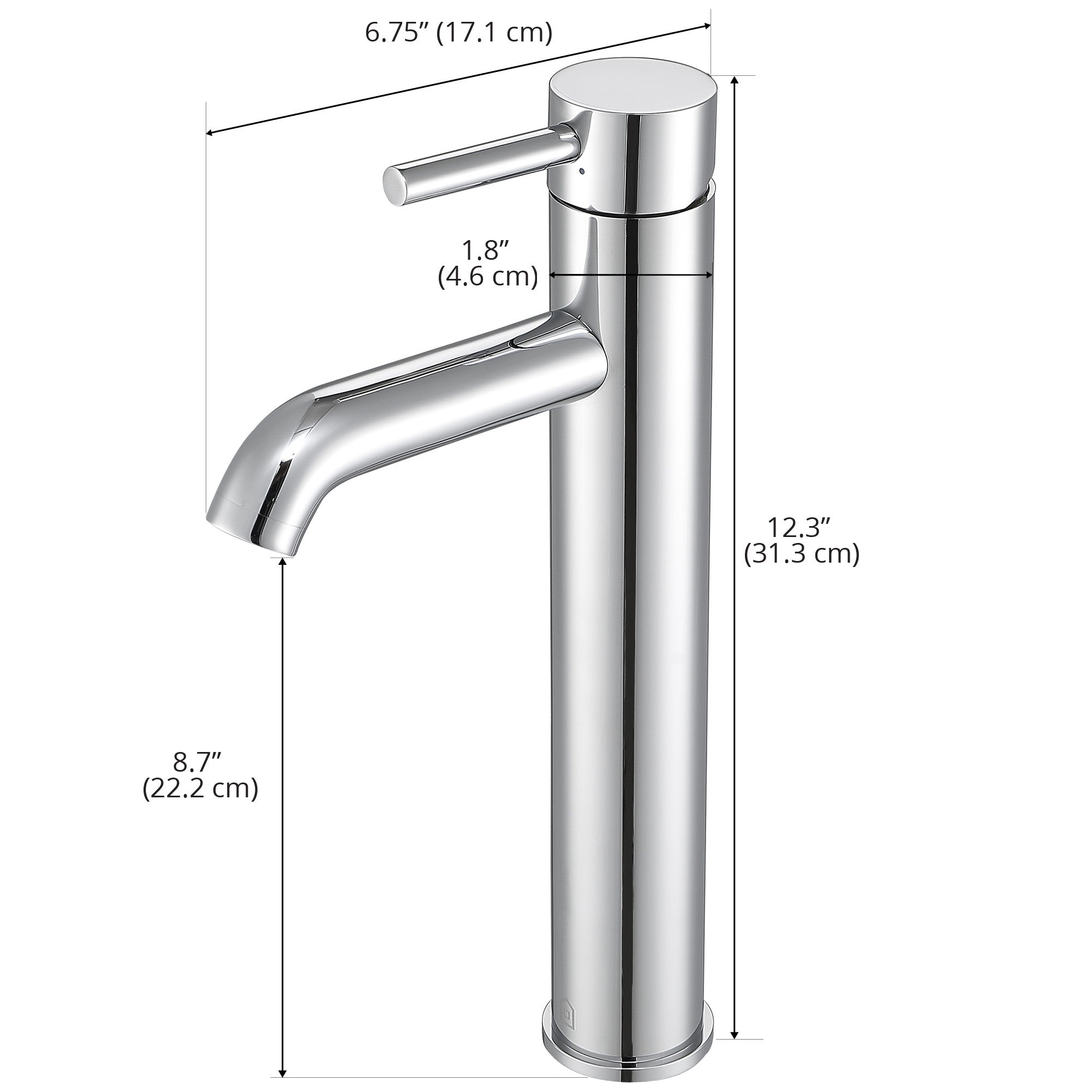 Ancona Holbrook White Bathroom Vessel Sink with Chrome Argenta Vessel Faucet - Perfect for Modern Bathroom Vanities and Powder Rooms
