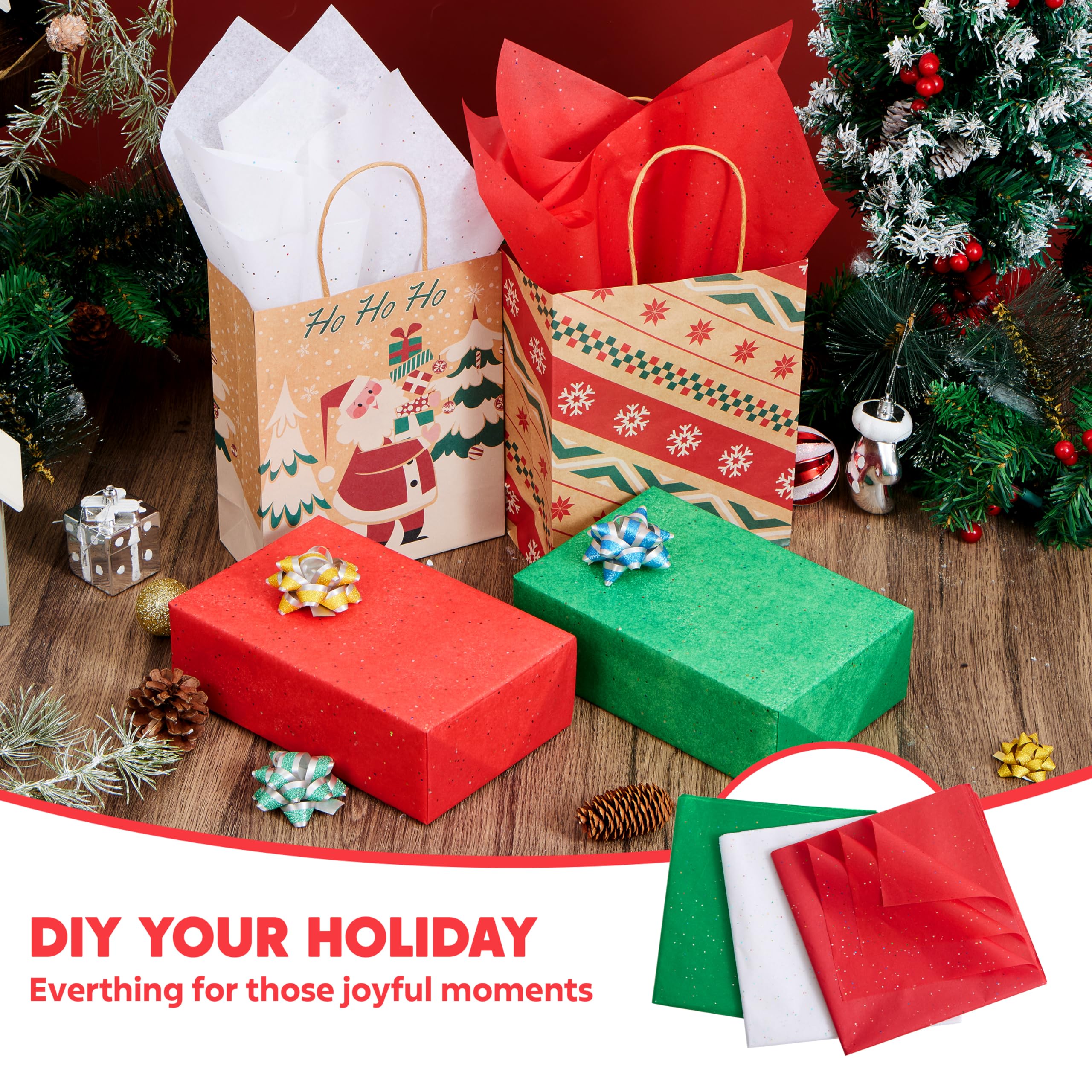 JOYIN 72 Sheets Glitter Tissue Paper for Gift Wrapping - 20