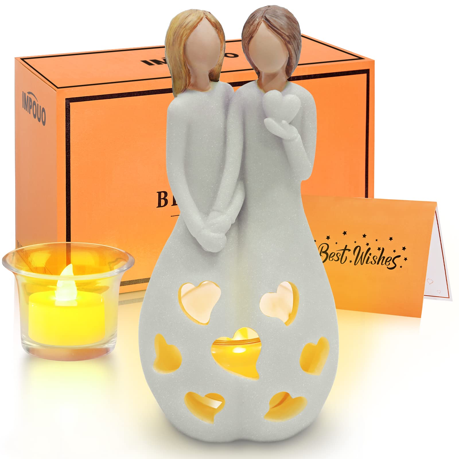 Thoughtful Birthday Gift for Sister - Elegant LED Flameless Candle Holder with Flickering Flame Effect | Perfect Women's Friendship Gift for Best Friend | Ideal for Home Decor, Bedroom Ambiance & Relaxation Moments
