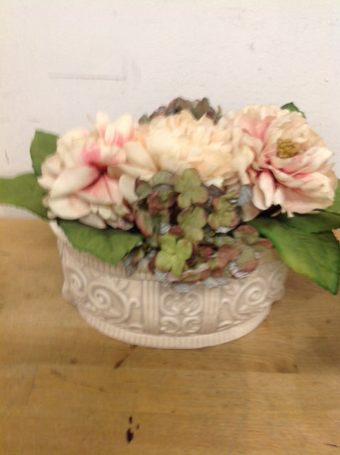 10 Mixed Fresh Flowers in Decorative Ceramic Pot - Perfect for Home Decor, Gifts, and Special Occasions
