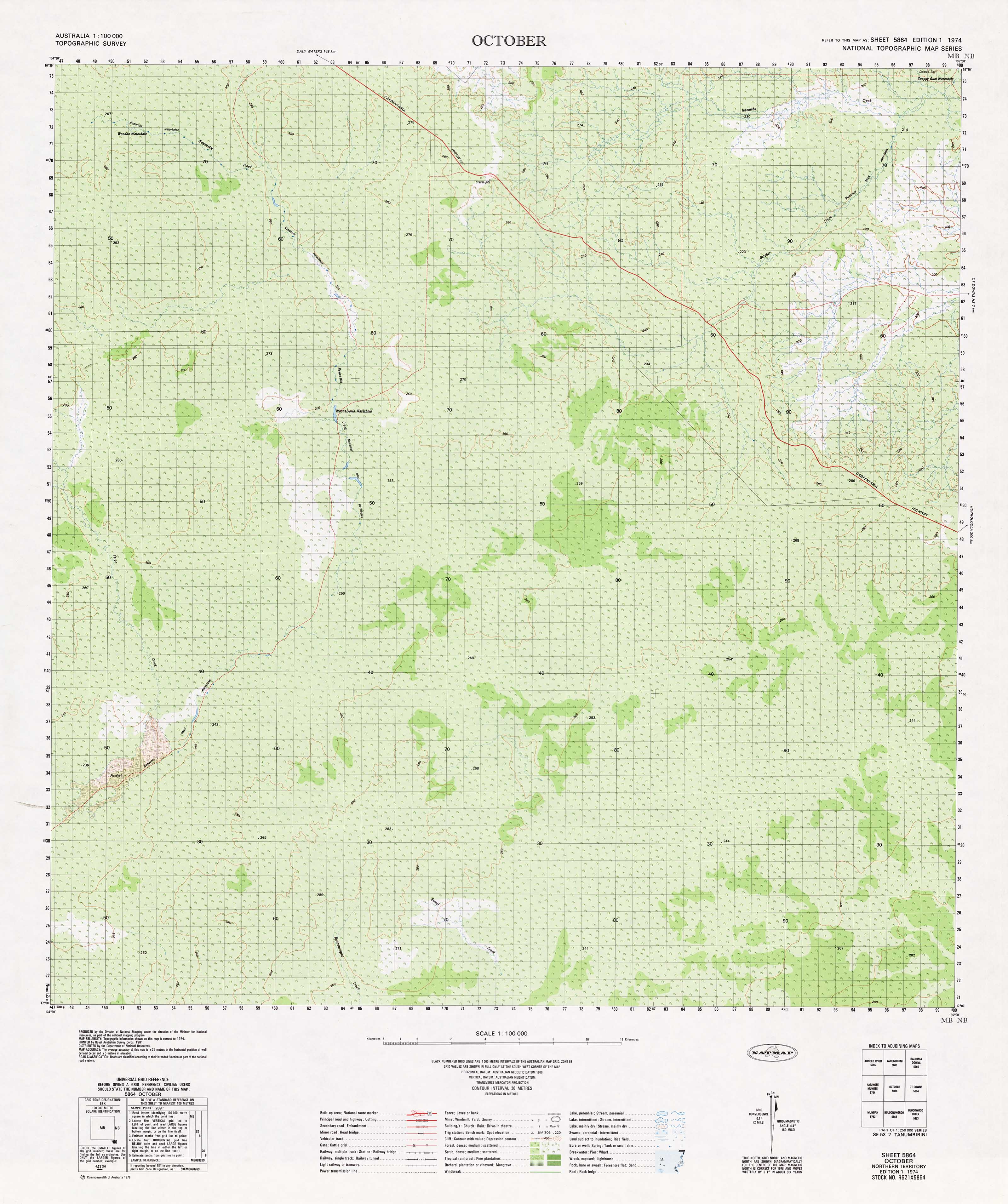 1:100K Topographic Map - October 5864 Edition | Detailed Hiking, Camping & Outdoor Adventure Navigation | Perfect for Backpacking, Trail Planning & Geological Exploration