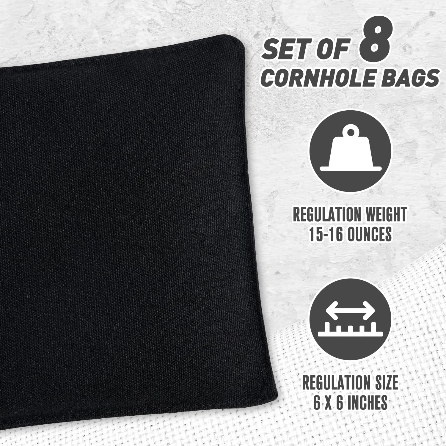Professional Regulation Cornhole Bags Set of 8 - Weather Resistant Bean Bags for Cornhole Game with Free Tote Bag | Perfect for Backyard Parties, Tailgating & Outdoor Events
