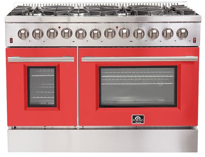 Forno Galiano Professional 48-Inch 6.58 cu. ft. Dual Fuel Range - Stainless Steel Gas Stove & Electric Oven (Model FFSGS6156 48) | Perfect for Home Chefs & Commercial Kitchens
