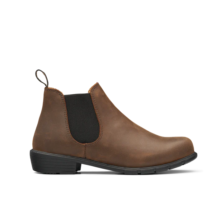 Blundstone 1970 Women's Chelsea Boots - Low Heel Ankle Boots in Antique Brown | Comfortable & Stylish Footwear for Casual Outings, Work & Outdoor Adventures