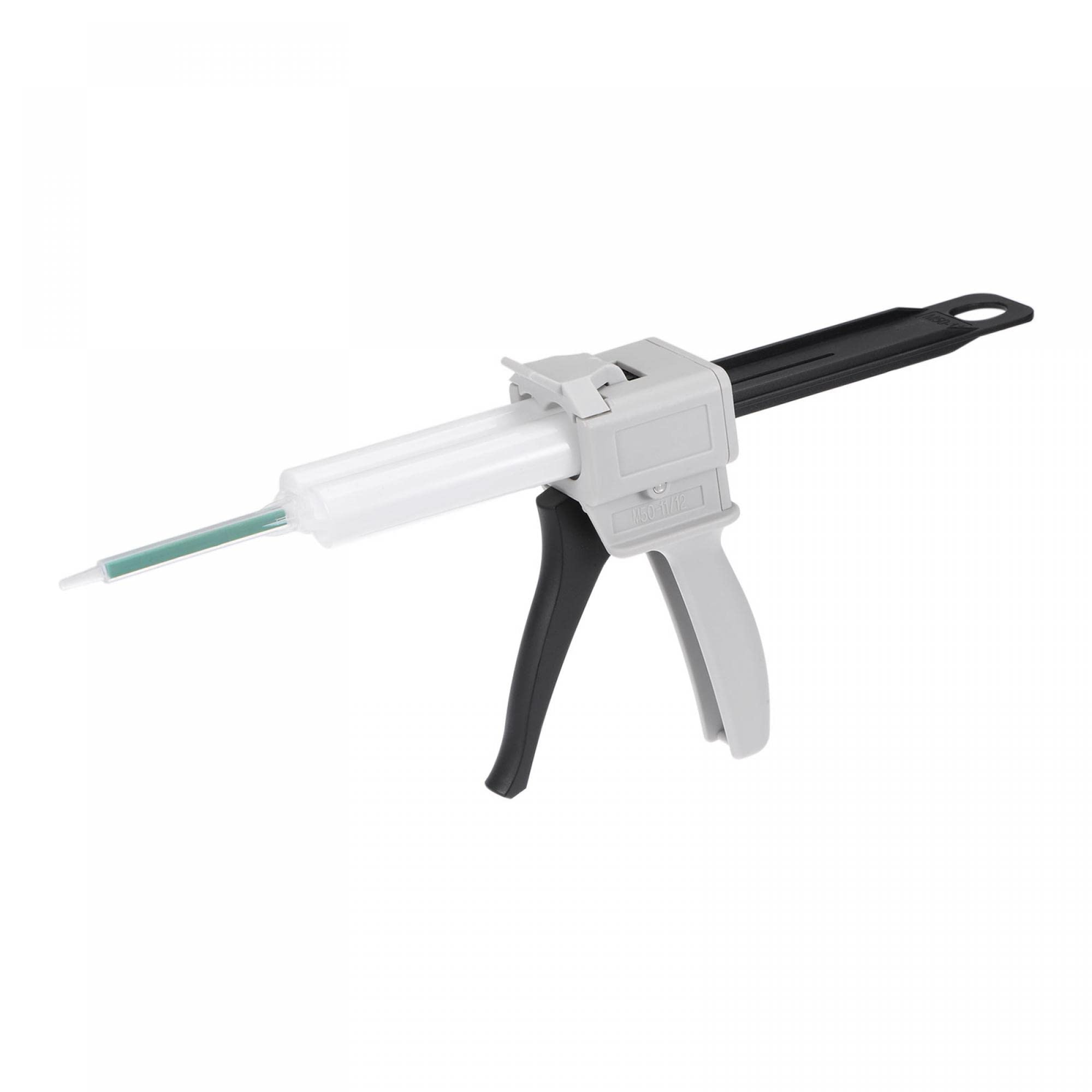 uxcell 50ml Manual AB Dispenser Gun Set - 1:1 Glue Mixing Ratio with Hose, 83mm Mixing Needle, Front Cover & 2 Back Covers - Perfect for Epoxy Resin, Adhesive Bonding, and DIY Craft Projects