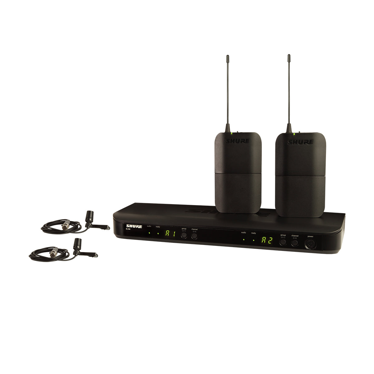 Shure BLX188/CVL Wireless Dual Presenter System with 2 CVL Lavalier Mics - Professional Wireless Microphone Kit for Public Speaking, Presentations & Live Performances