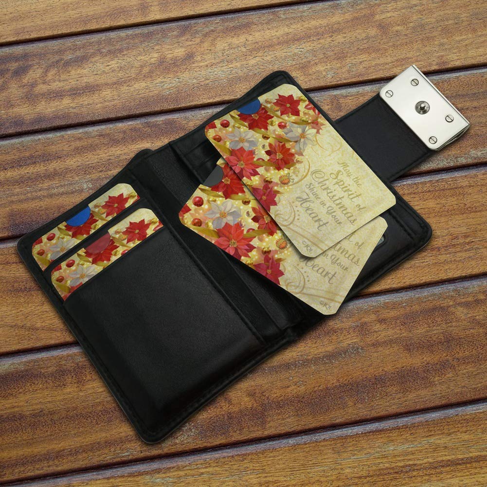 RFID Blocking Credit Card Holder Set of 4 - Christmas Tree Design Wallet Protector for Secure Contactless Payments | Perfect for Travel, Shopping & Holiday Gifts