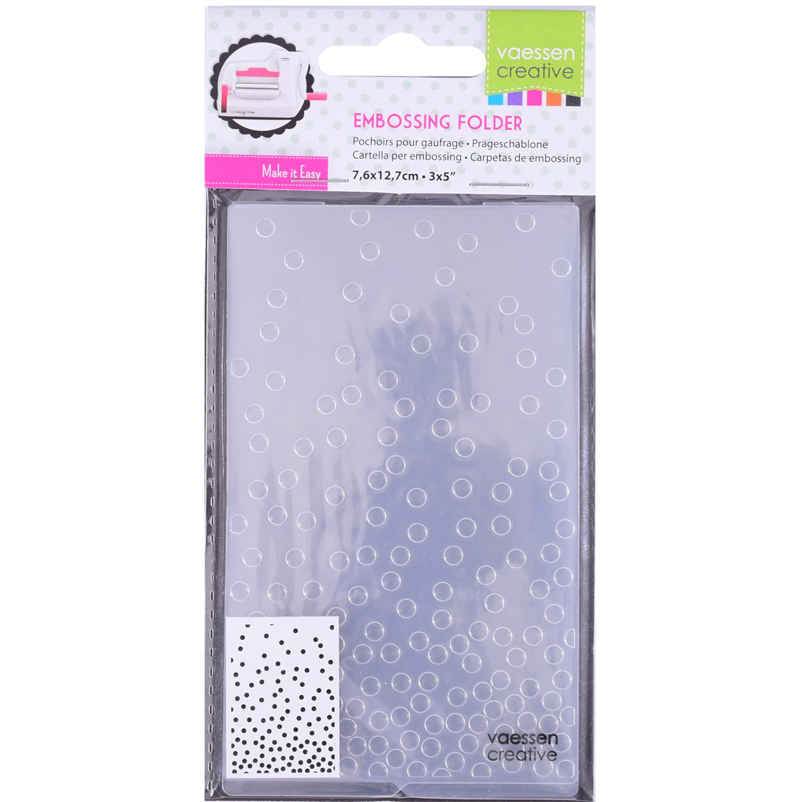 Vaessen Creative Mini Embossing Folder - Dots 2 | 3x5 Inch Texture Tool for Scrapbooking, Greeting Cards & Paper Crafts | Perfect for DIY Projects, Wedding Invitations & Home Decor