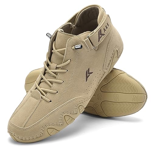 Handmade Men's Chukka Ankle Boots - Casual Slip-On Driving Shoes | Non-Slip Comfortable Walking & Hiking Boots for Indoor & Outdoor Use | Perfect for Work, Travel and Everyday Fashion