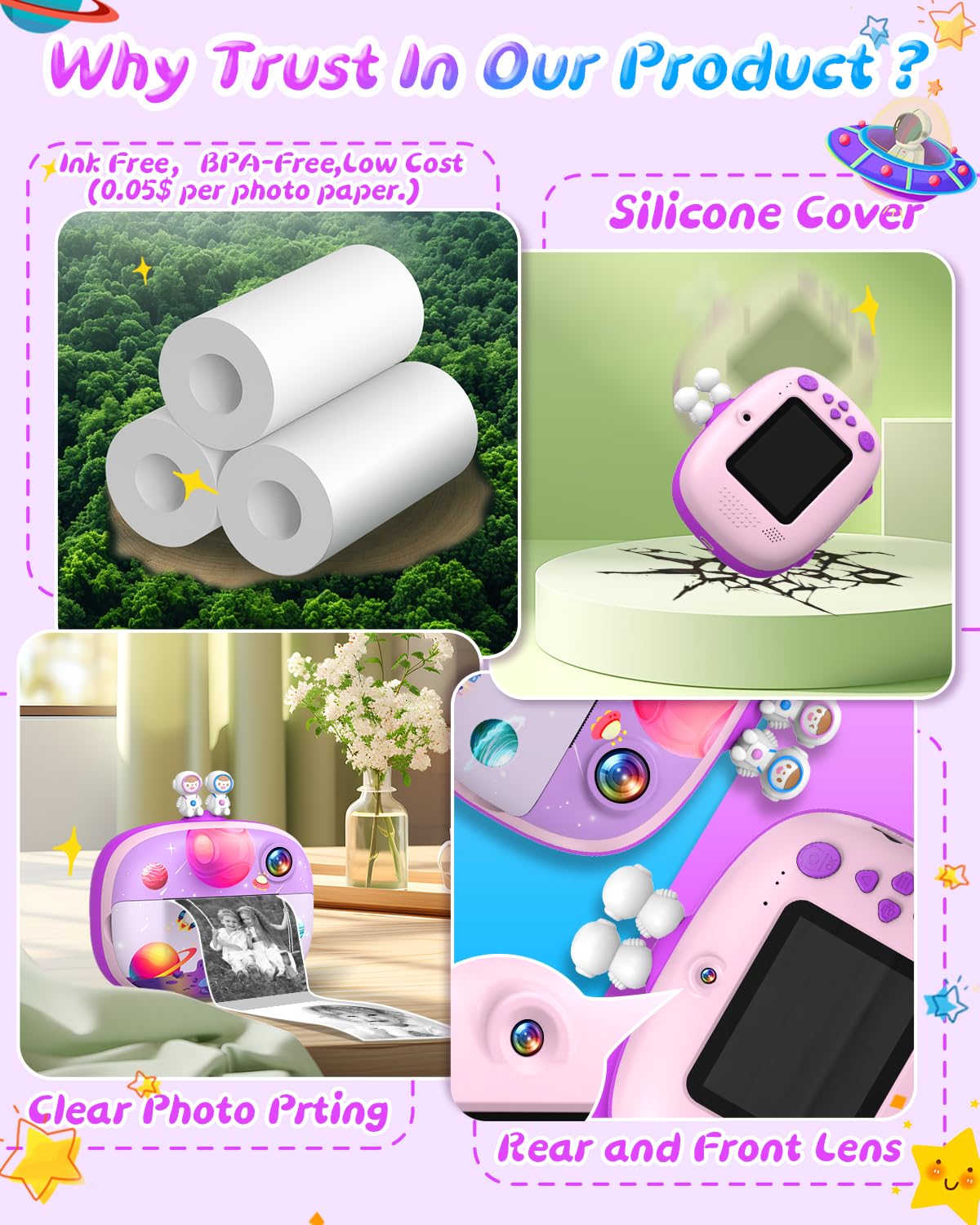 Kids Instant Print Camera with 2.4