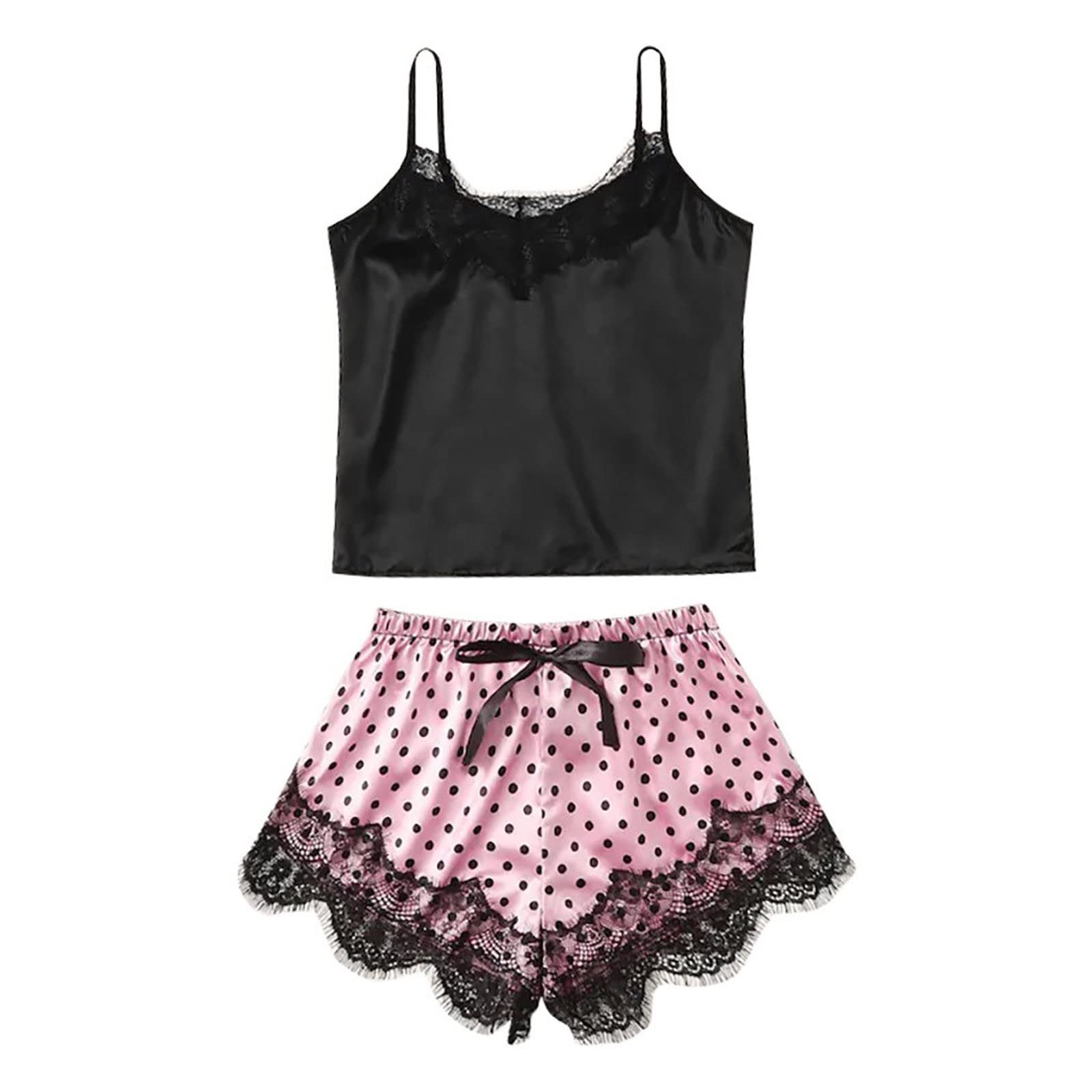 Women's Satin Pajama Set - Sexy Elegant Lingerie Pants & Shorts Nightwear for Sleepwear, Loungewear & Valentine's Gift (2024 Fashion Trend)