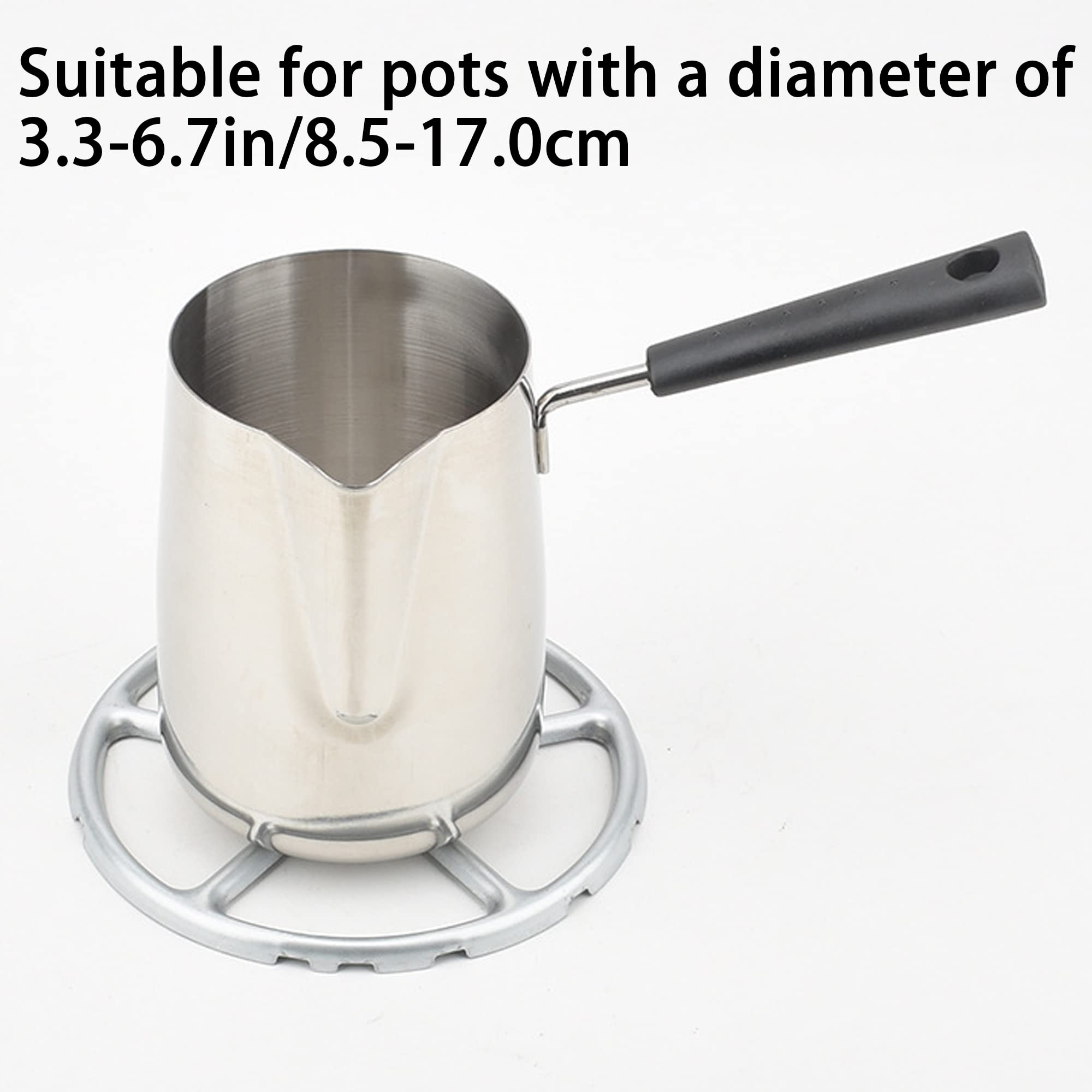 SEABABOO 2PCS Universal Cast Iron Wok Ring Gas Stove Burner Support - 6.9in/17.5cm for Wok Pan & Moka Pot - Durable & Stable Cooking Accessory for Stir-Fry, Deep Frying & Coffee Brewing