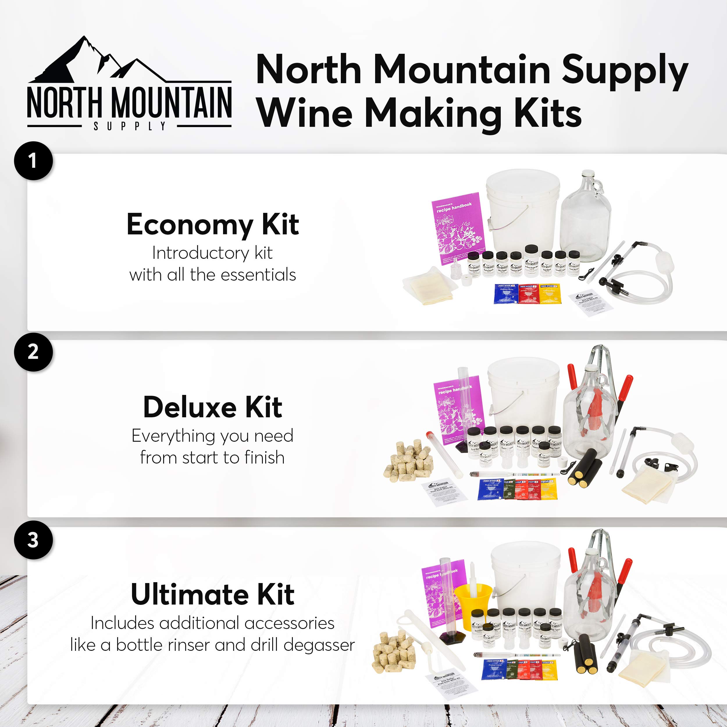 Premium 1 Gallon Fruit Wine Making Kit - 34 Piece Complete Equipment & Ingredient Set for Homemade Wine - DIY Winemaking Supplies for Grapes, Berries, Apples - Makes 30 Gallons - Perfect for Home Brewing, Gifts & Wine Enthusiasts