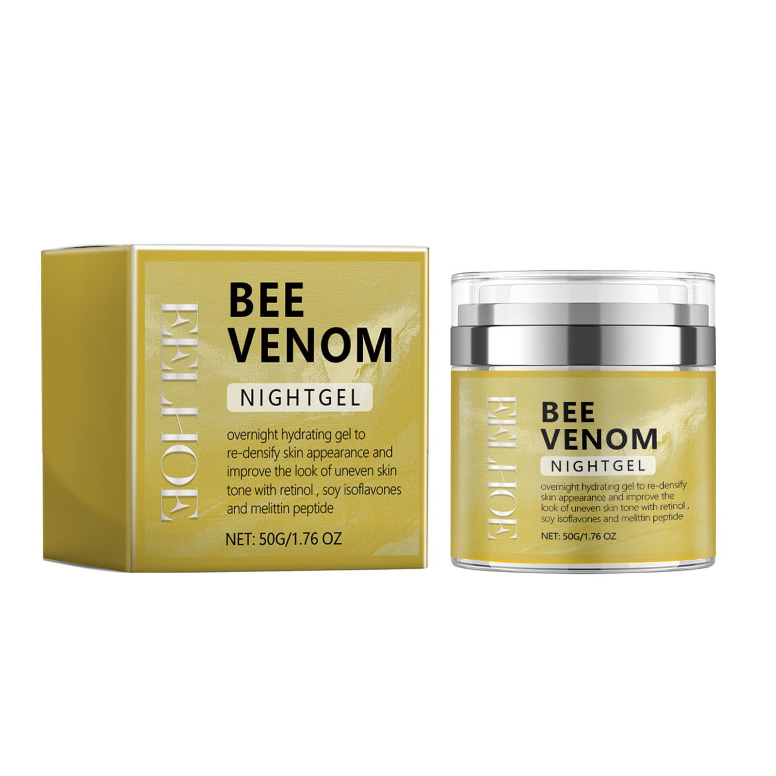 Anti-Aging Bee Venom Facial Gel Moisturizer - Collagen & Hyaluronic Acid Anti-Wrinkle Cream for Firming Skin & Reducing Fine Lines | Day & Night Hydrating Face Care for Youthful Glow