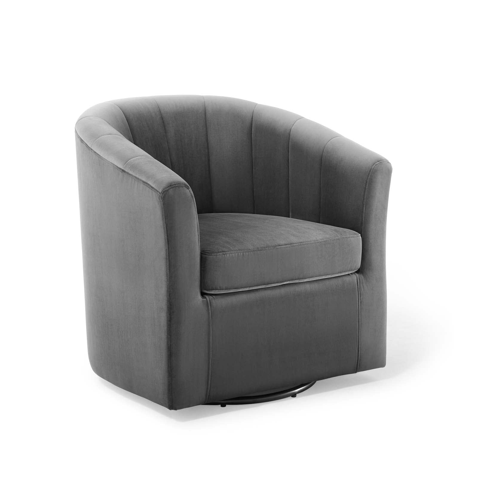 Modway Prospect Armchair - Modern Upholstered Accent Chair with Solid Wood Legs, Charcoal Gray Fabric - Perfect for Living Room, Office or Reading Nook