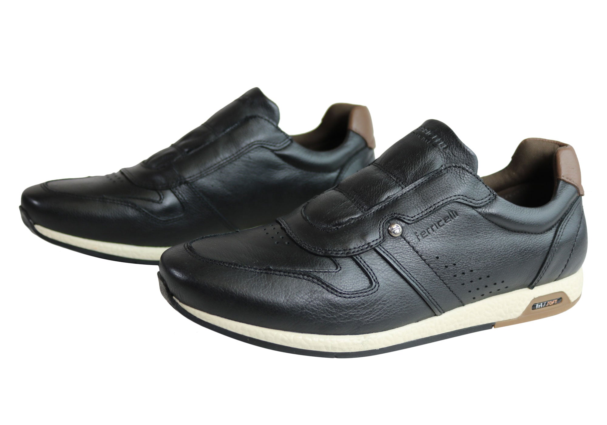 Ferricelli Carlo Men's Leather Slip-On Casual Shoes - Handmade in Brazil - Comfortable Loafers for Work, Travel & Everyday Wear