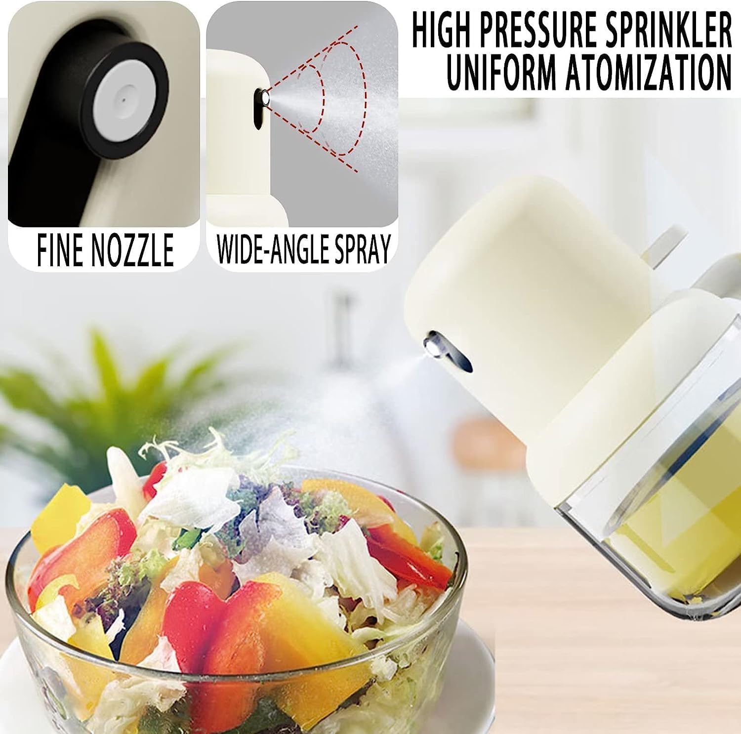 Premium 180ml Glass Oil Sprayer for Cooking - Olive Oil Mister & Canola Oil Spritzer - Kitchen Gadget for Air Fryer, Salad Dressing & Healthy Cooking - BPA-Free & Drip-Free Design