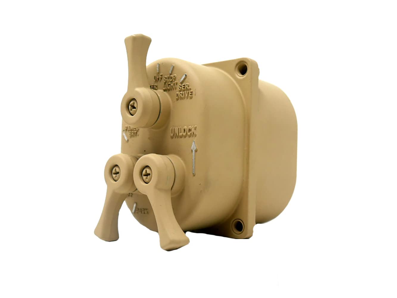 Military Humvee MS51113-1 Compatible 3 Lever Light Switch - New Tan Color for Tactical Vehicle Interior Lighting Upgrade | Perfect for Off-Road, Camping & Emergency Vehicle Modifications