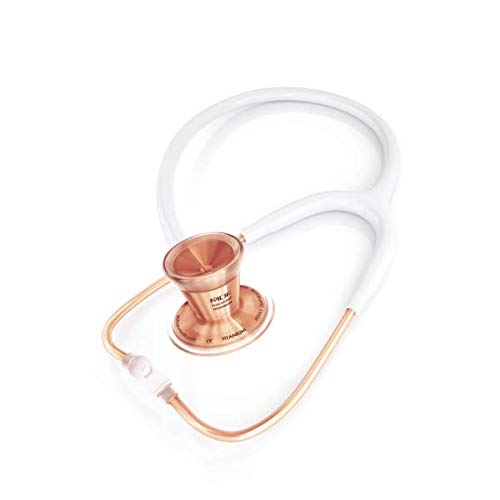 MDF Instruments ProCardial Cardiology Stethoscope - Lightweight Titanium Dual Head Stethoscope for Adults with White Tube & Rose Gold Chestpiece (MDF797TRG29) | Ideal for Medical Professionals, Nurses, Doctors & Healthcare Workers in Hospitals & Clinics