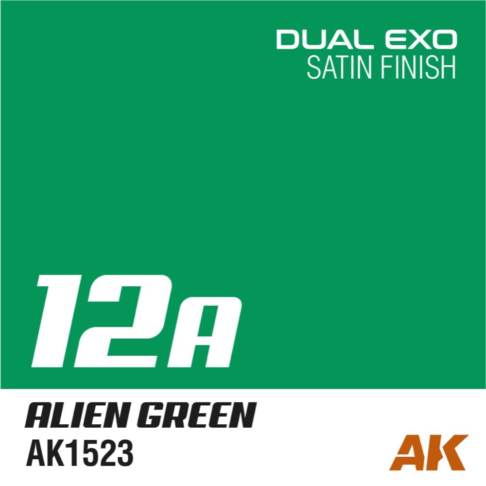 AK Interactive AK1523 Dual Exo Sci-Fi 12A Alien Green Acrylic Paint - 60ml Bottle for Miniature Models, Warhammer, and Tabletop Gaming Scenes