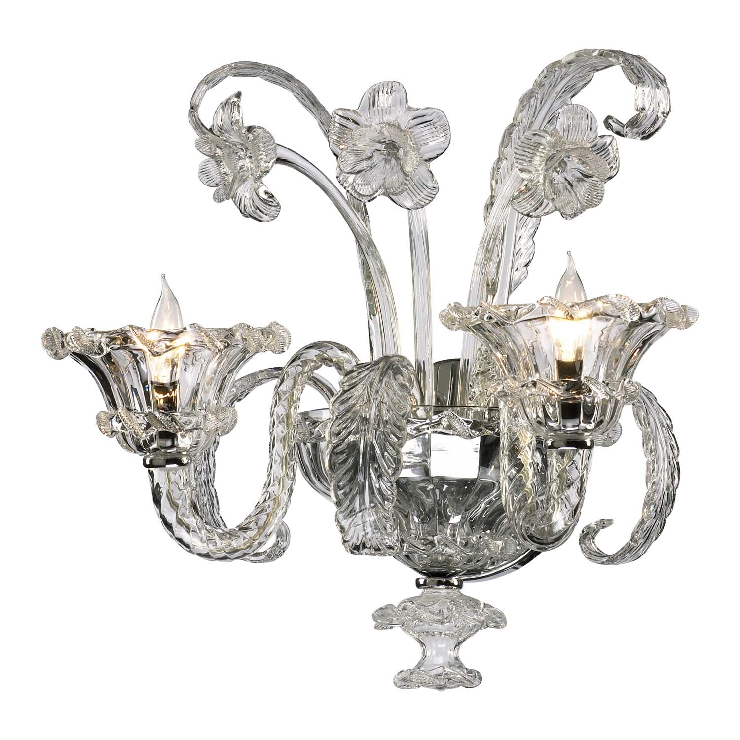 Cyan Design 5249-200 La Scala 2-Light Clear Glass Wall Sconce Bracket - Perfect for Bedroom, Living Room, and Hallway Lighting Decor