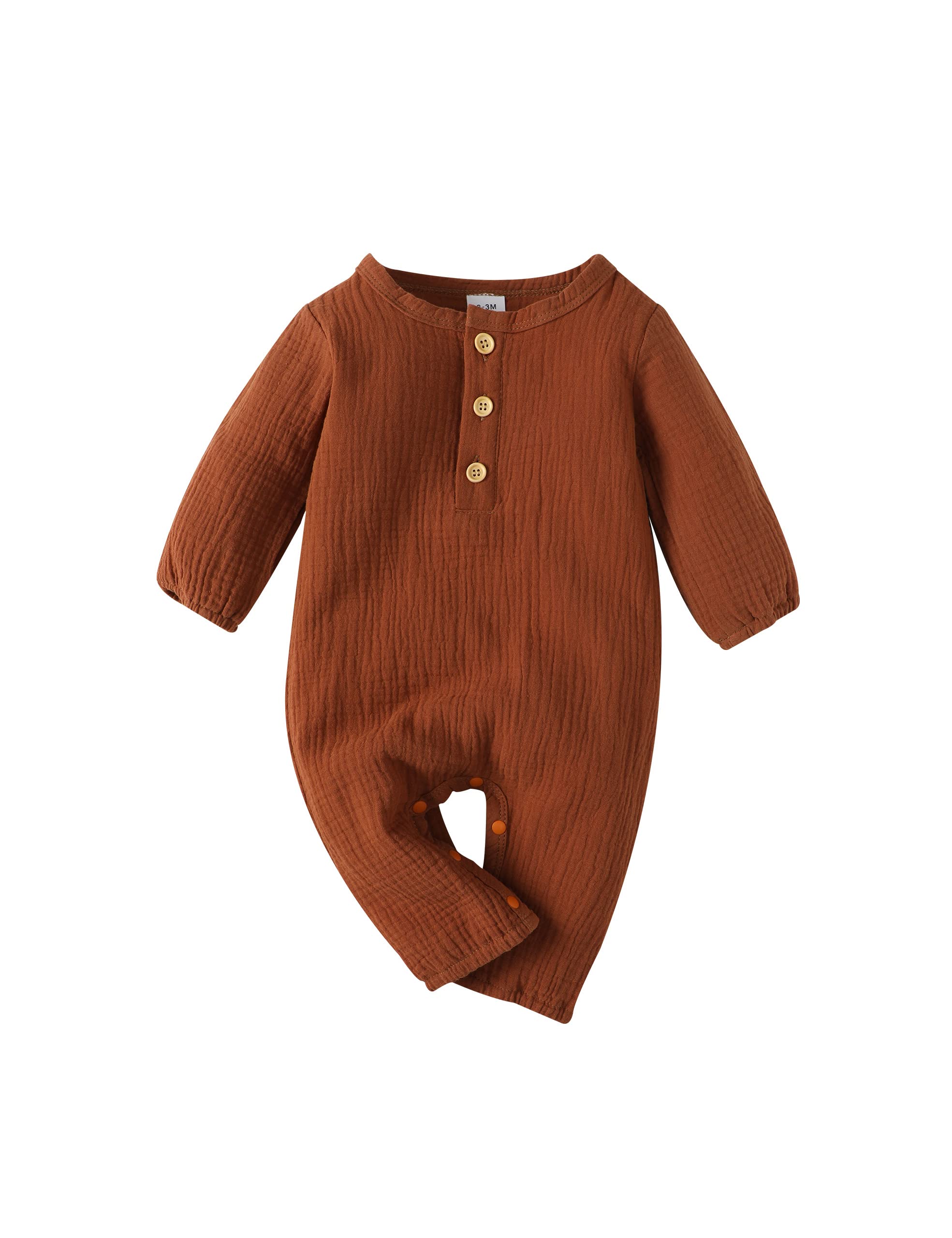 Newborn Baby Girl & Boy Clothes - Soft Cotton Romper Onesie with Long Sleeves | Cute Infant Jumpsuit Bodysuit for Daily Wear, Photo Shoots & Special Occasions