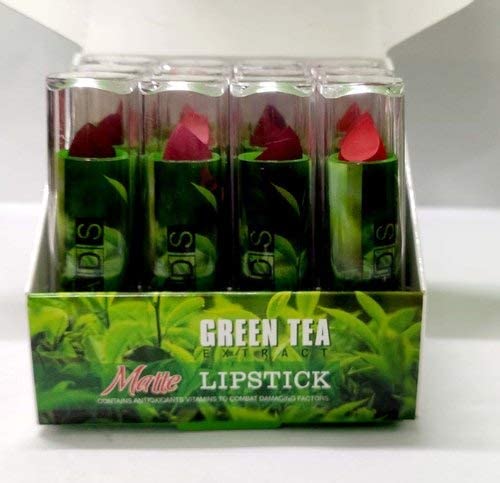 ADS Green Tea Extract Matte Lipstick Set - 12 Multi-Shade Colors for Women & Girls | Long-Lasting, Moisturizing Lipstick Kit | Perfect for Everyday Wear, Parties & Gifts