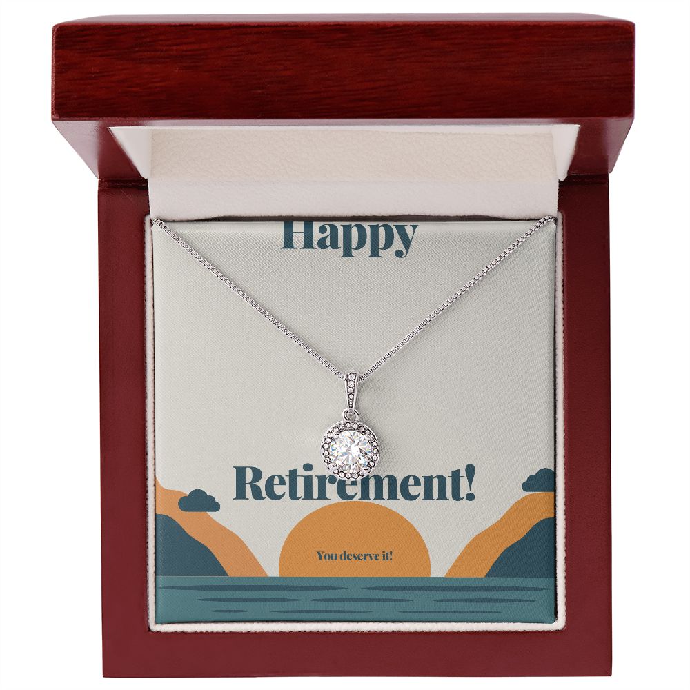Happy Retirement Necklace for Women - Elegant Retirement Gift Jewelry with Gift Box - Perfect for Retirement Parties, Farewell Gifts & Milestone Celebrations
