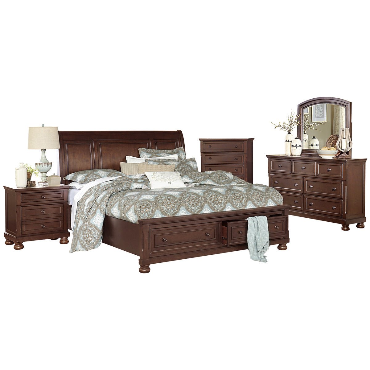 Cherry Blossom Begonia Storage Bed with Underbed Drawers - Space-Saving Bedroom Furniture for Small Apartments & Guest Rooms