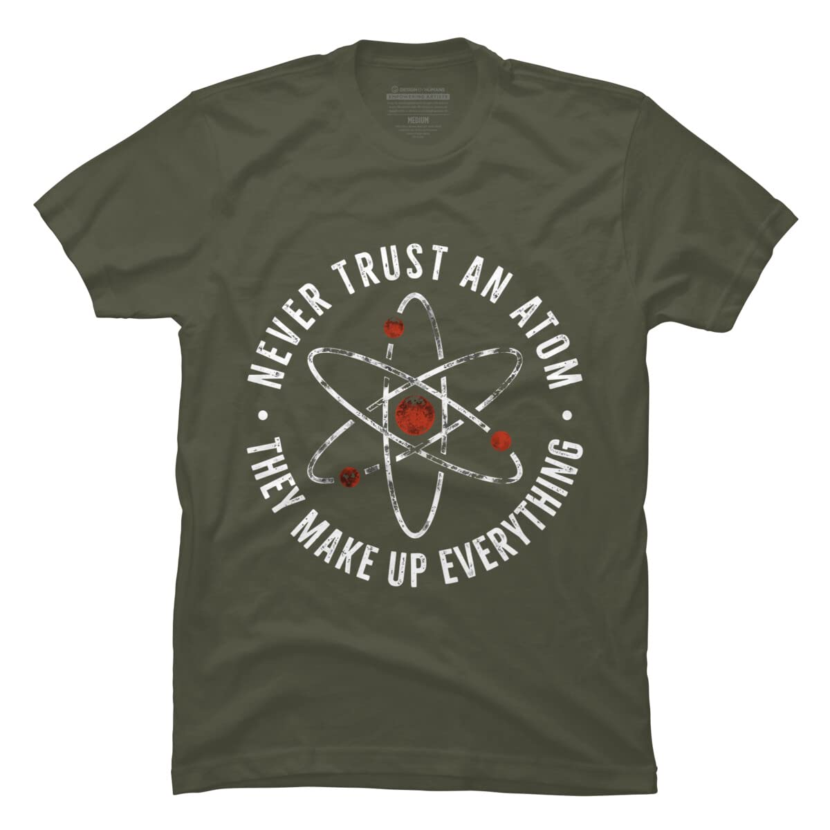 Funny Science T-Shirt for Men - Never Trust an Atom They Make Up Everything - Cool Graphic Tee by TaiHan - Perfect for Casual Wear, Science Jokes & Geek Humor