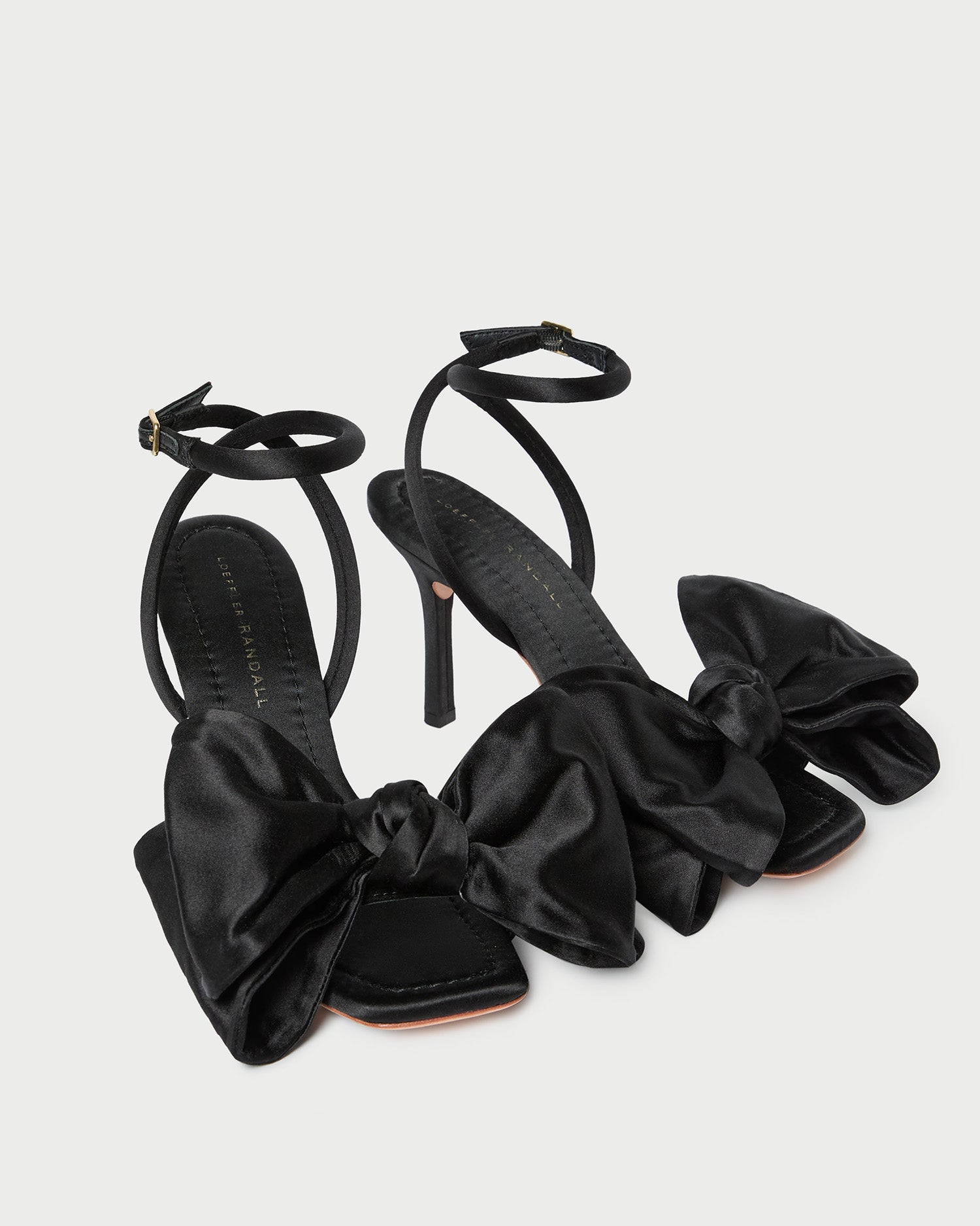 Marlena Women's Black Satin Bow Sandals - Elegant Dressy Heels for Weddings, Parties & Special Occasions