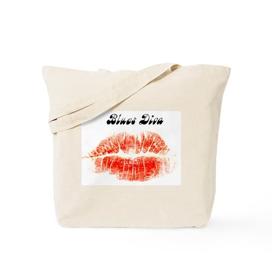 Blues Diva Tote Bag - Natural Canvas Reusable Shopping Bag for Women | Eco-Friendly Grocery Tote for Beach, Work & Daily Use
