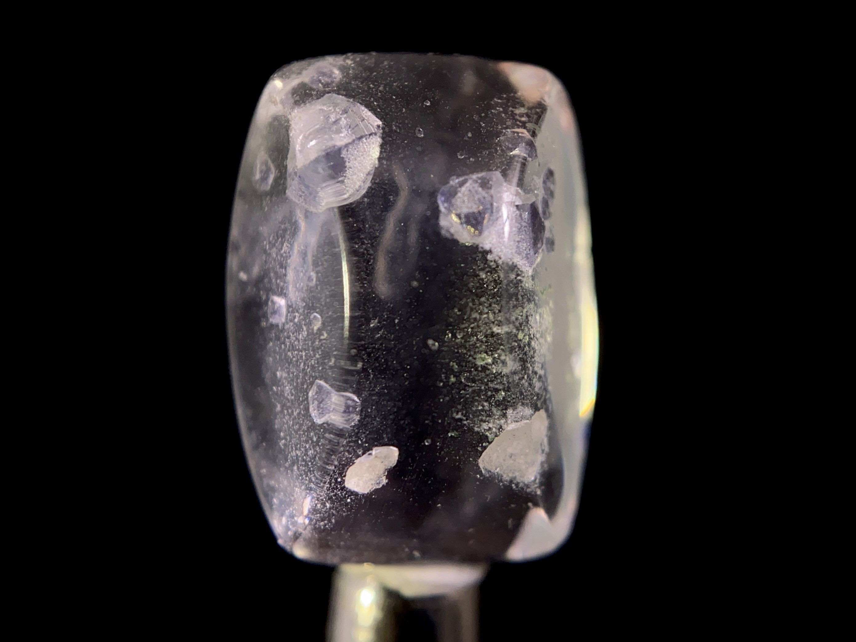 Natural Fluorite in Clear Quartz Cabochon - Rare Gemstone for Jewelry Making, Healing Crystals & Collectors | Perfect for Pendants, Rings & Spiritual Healing