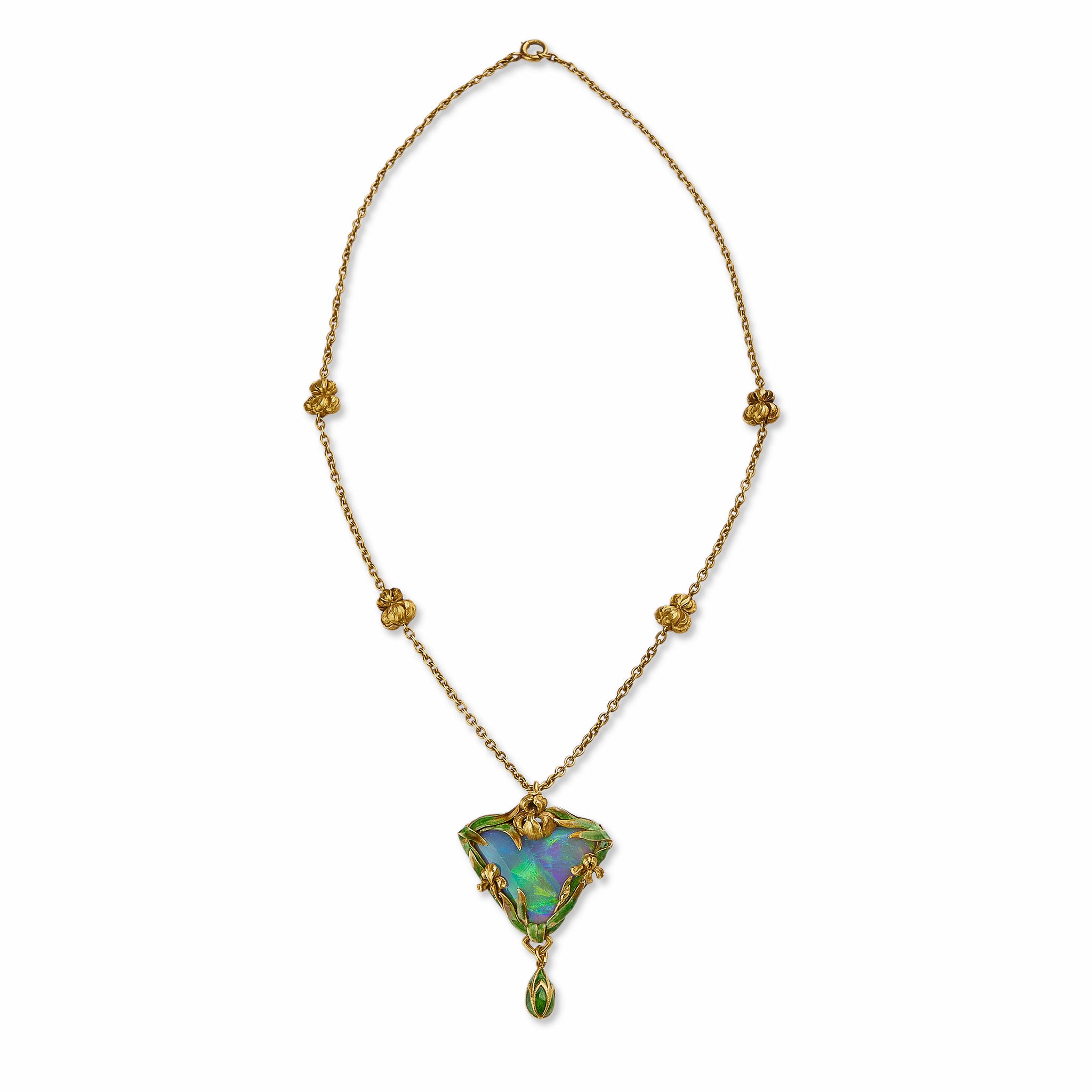 Marcus & Co. Black Opal and Enamel Pendant Necklace - Elegant Handcrafted Jewelry for Women | Perfect for Weddings, Parties & Special Occasions