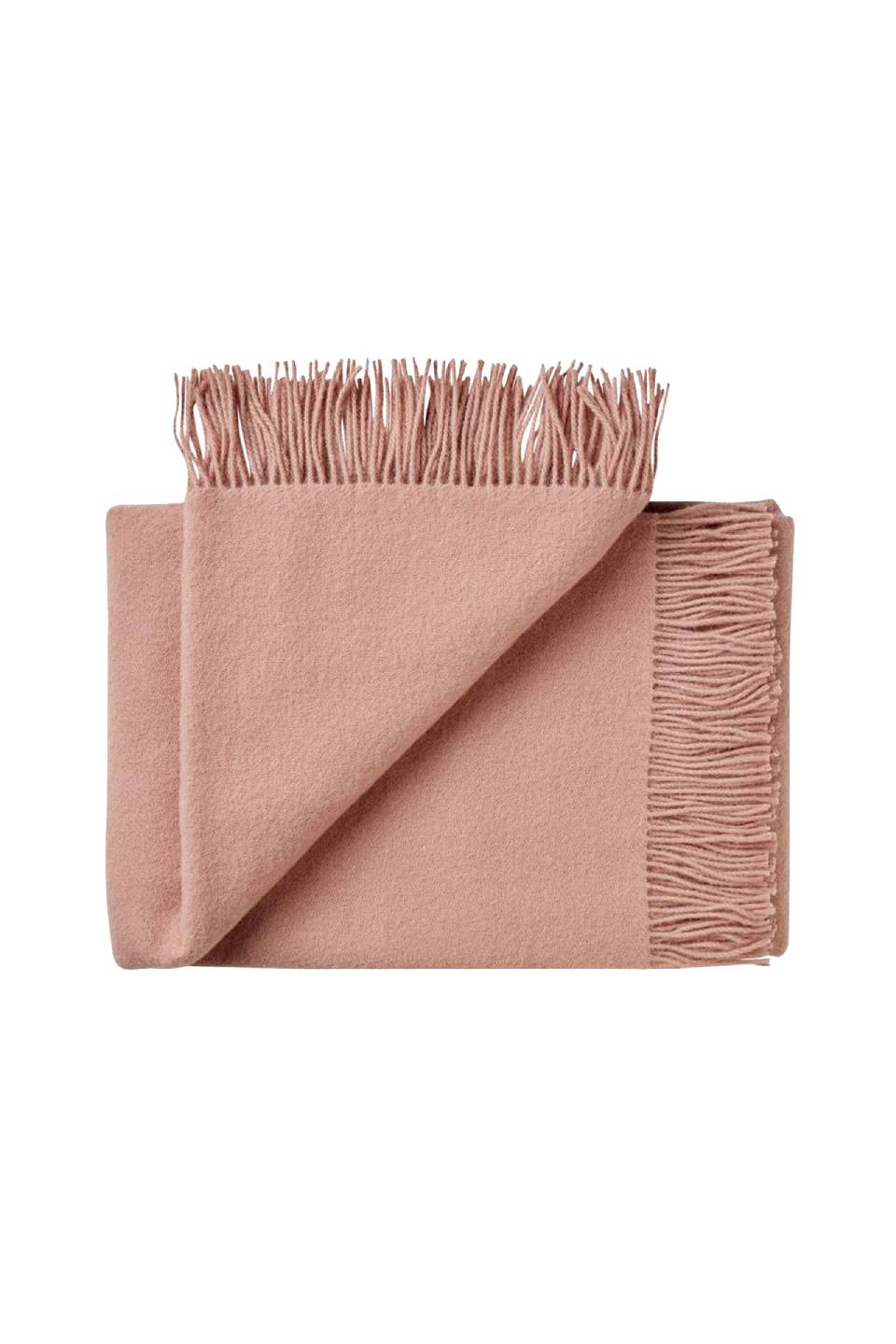 Premium Nevis Throw Blanket - 100% New Zealand Lambs Wool - Soft & Luxurious Rose Color - Perfect for Sofa, Bed & Cozy Home Decor