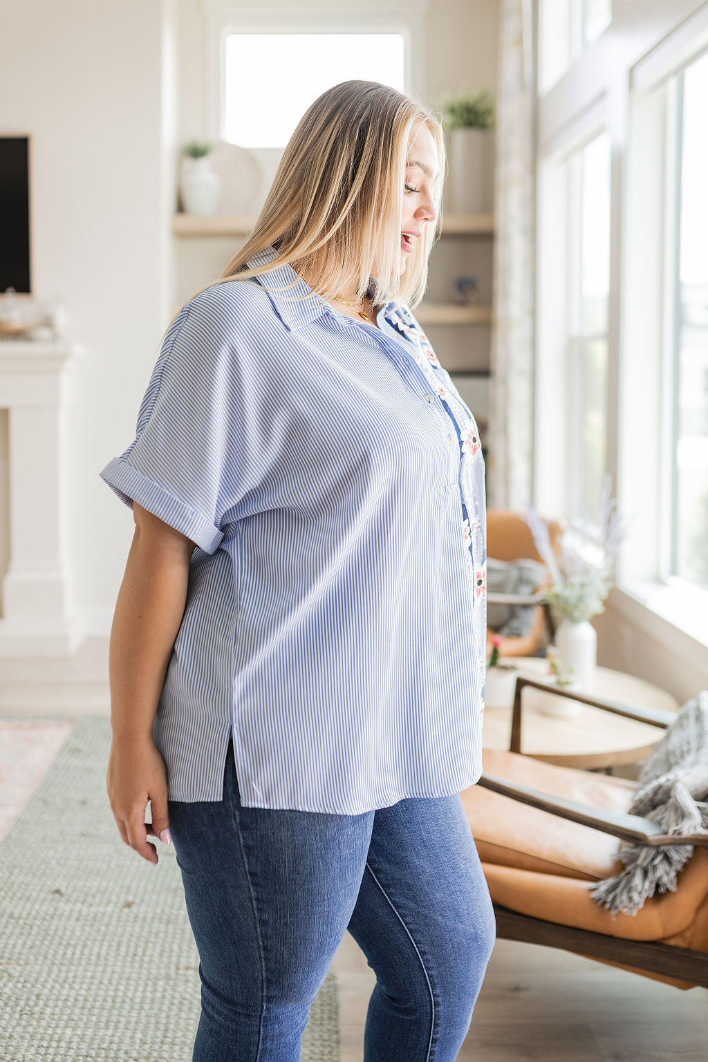 Best of Both Worlds Button Down Top for Women - Stylish & Comfortable Casual Shirt for Work & Everyday Wear | Perfect for Office, Outings & Date Nights