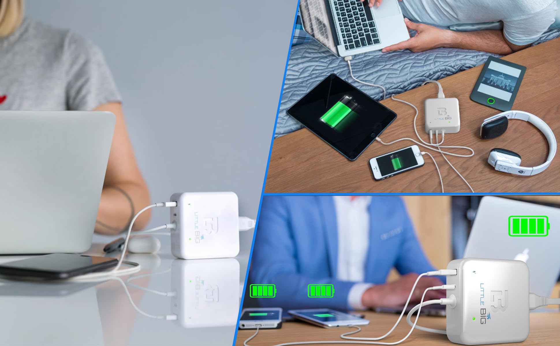 100W USB C Fast Charger for MacBook Pro - Dual Port (USB-C & USB-A) Power Adapter with 10ft Extra-Long Cable - Compatible with MacBook Pro 13/14/16 inch & MacBook Air - Perfect for Home, Office & Travel Charging