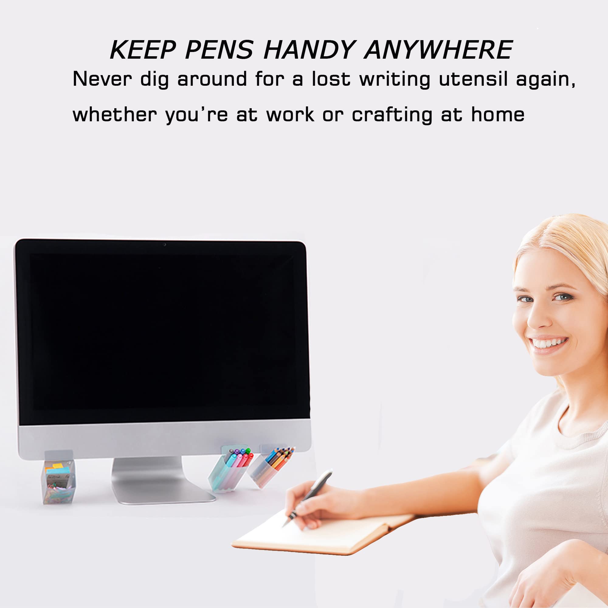 Creative DIY Screen Pen Pencil Holders - 2 Pack Triangle Desk Organizer for Office, School & Home - Desktop Storage Containers & Accessories for Stationery, Art Supplies & Makeup Brushes